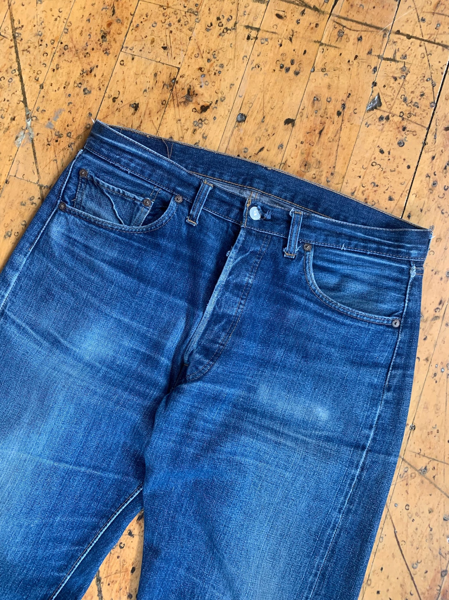 35x34 1970s Worn Levi's 501 Selvedge Denim Jeans
