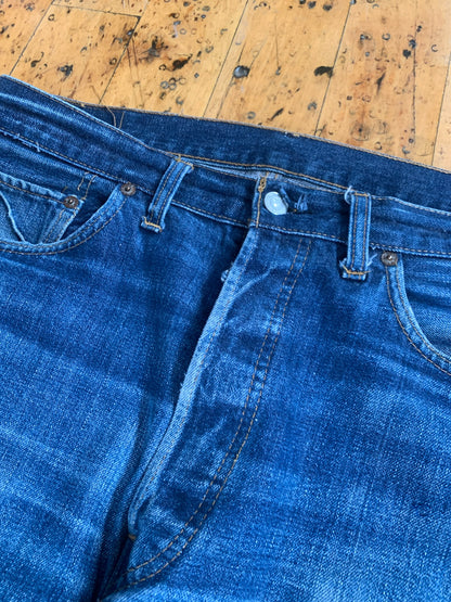 35x34 1970s Worn Levi's 501 Selvedge Denim Jeans