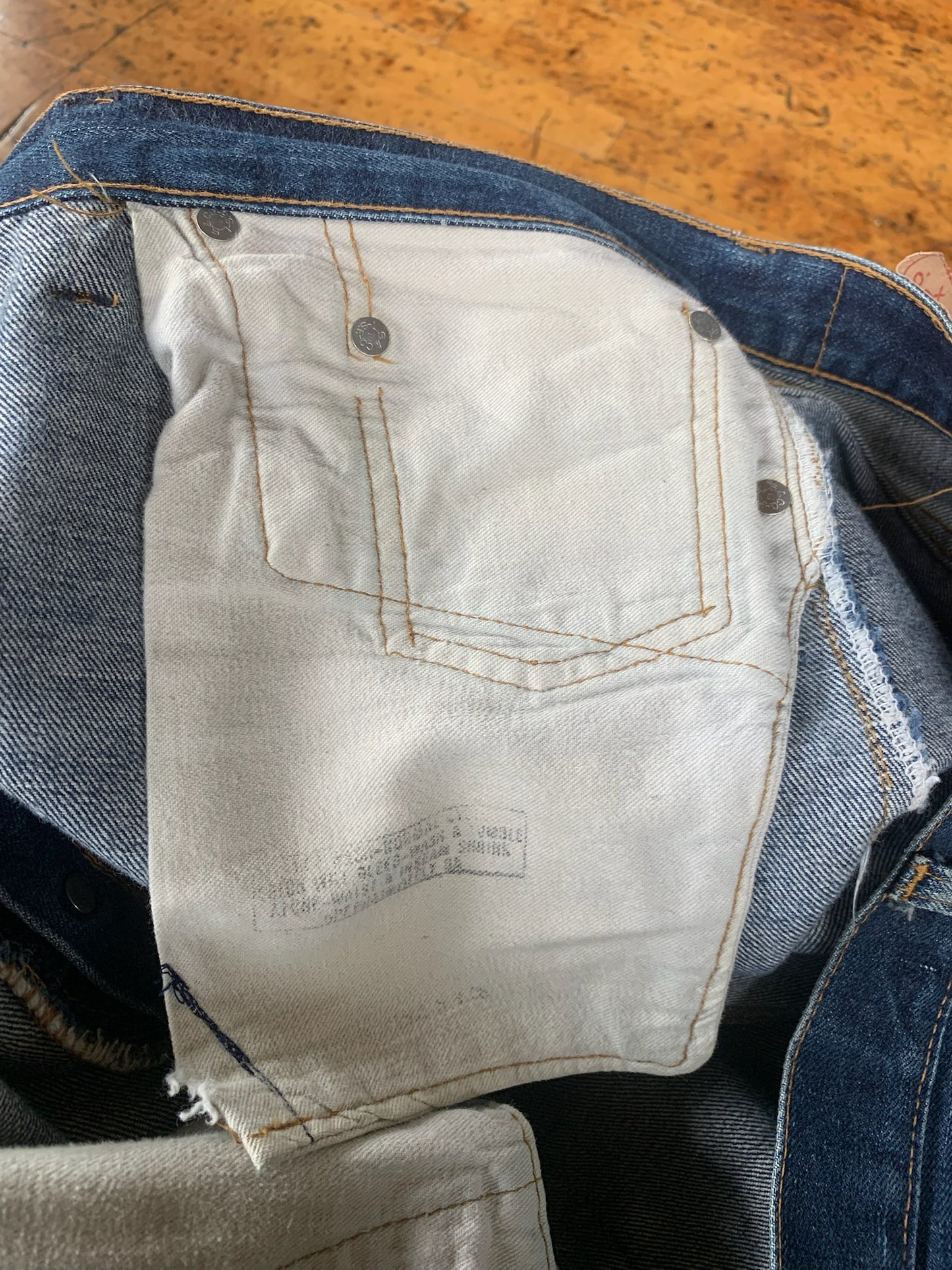 35x34 1970s Worn Levi's 501 Selvedge Denim Jeans