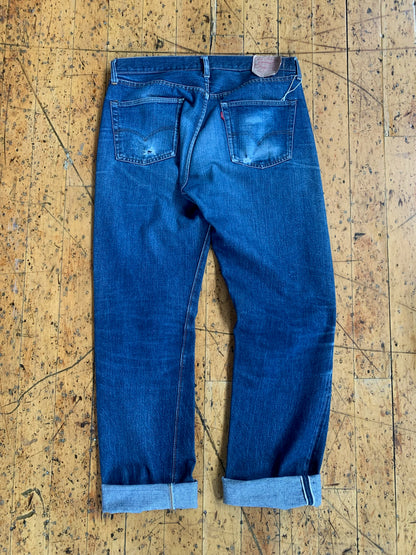 35x34 1970s Worn Levi's 501 Selvedge Denim Jeans