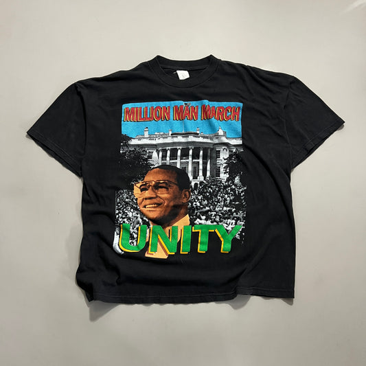 XL 1995 Million Man March Malcolm X T-shirt