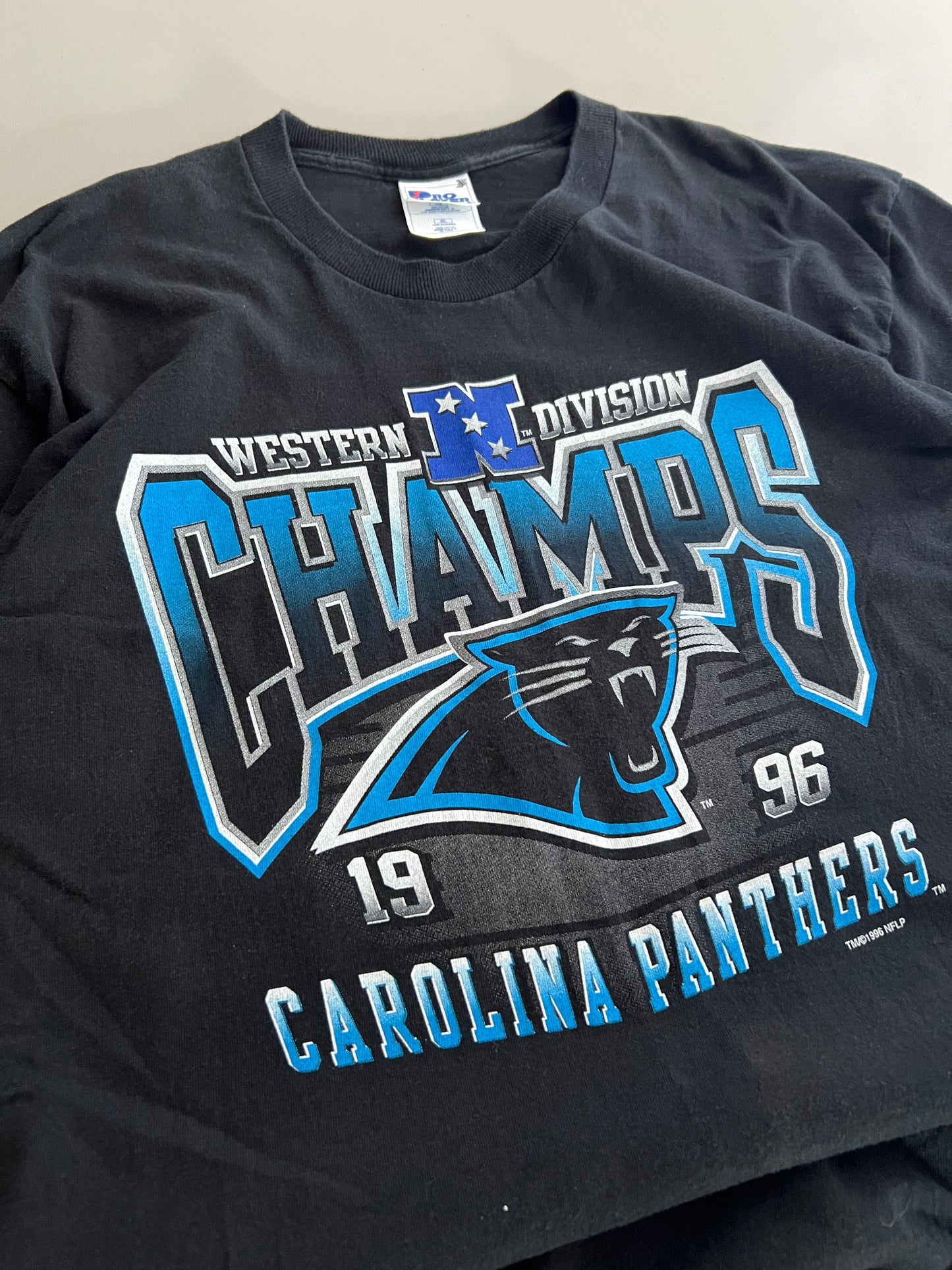 XL 1996 Carolina Panthers West Div Champs T-shirt
