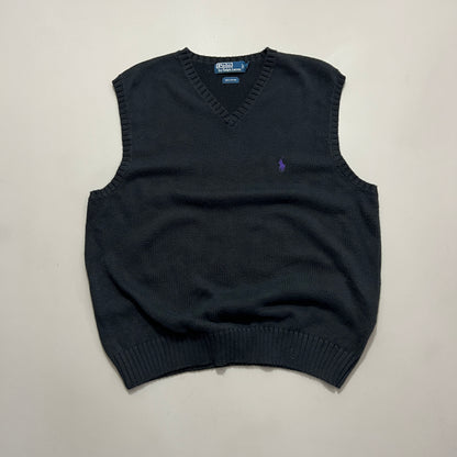 XL Black Polo Knit Vest
