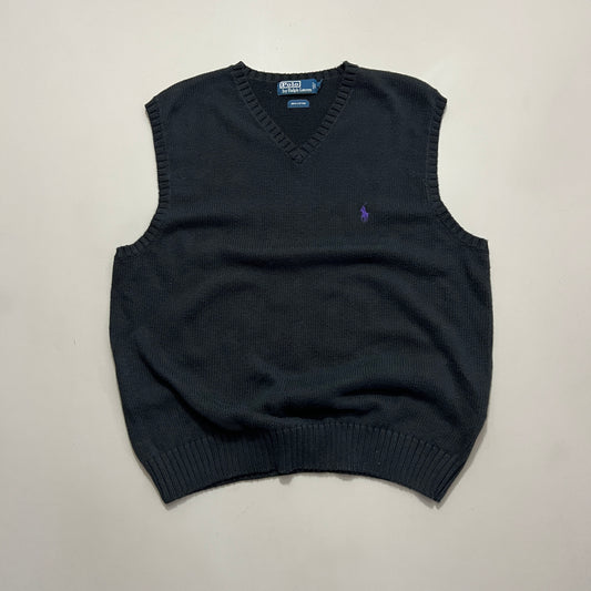 XL Black Polo Knit Vest