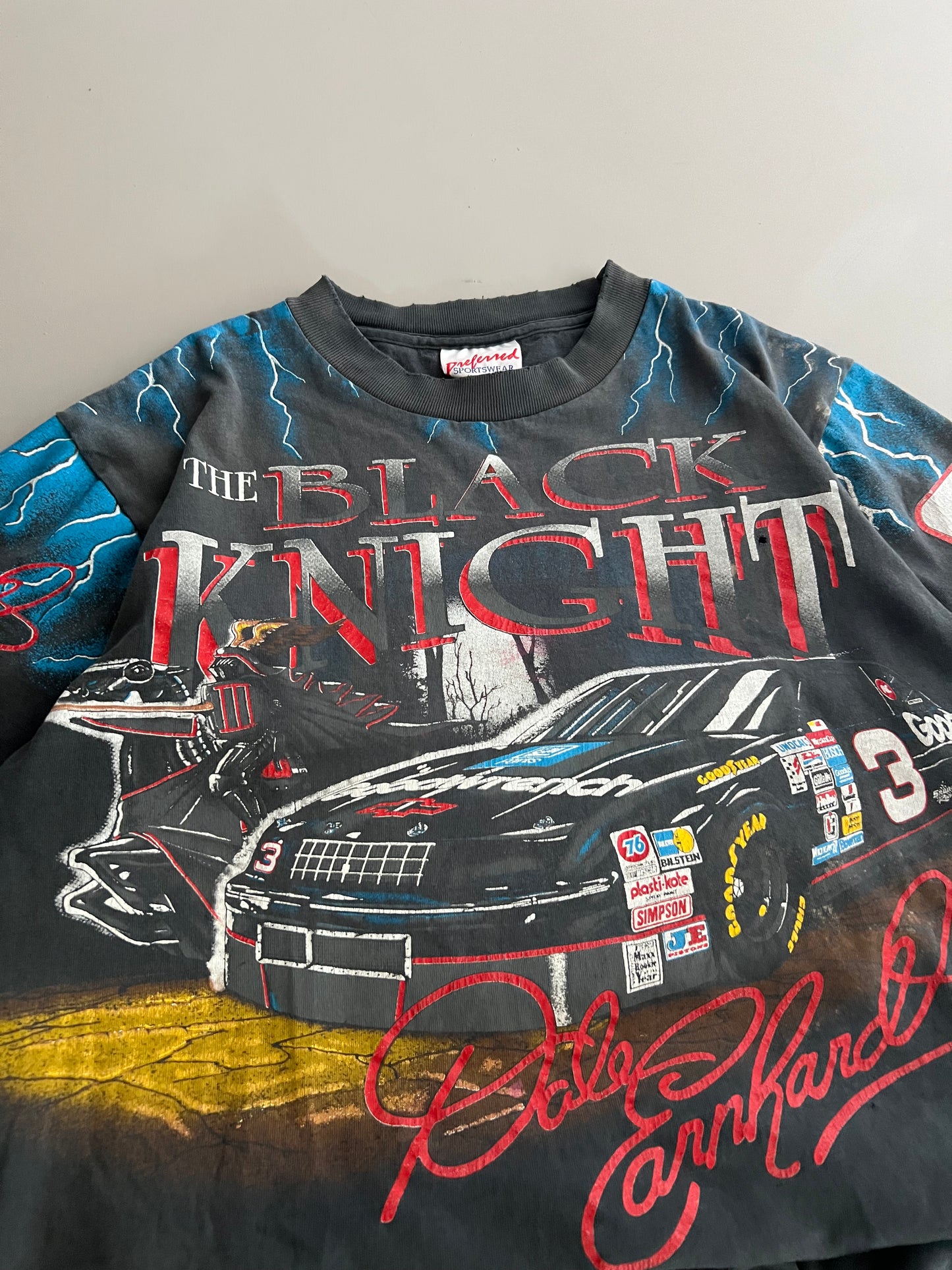 Large 90s Dale Earnhardt The Black Knight T-shirt