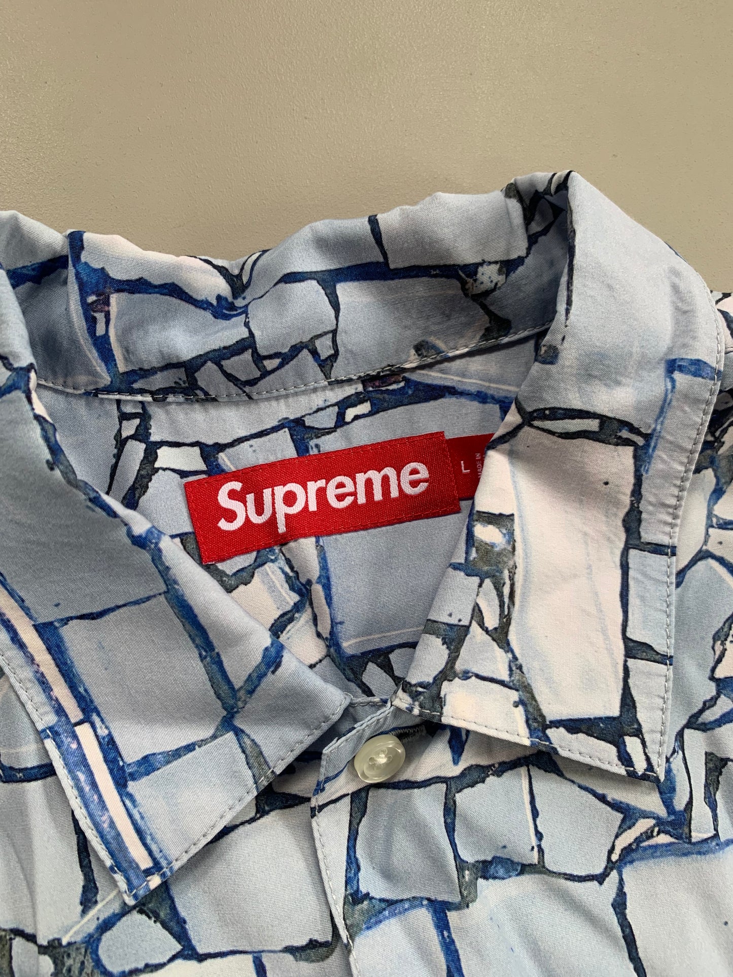 Large Supreme Mosaic Button Shirt