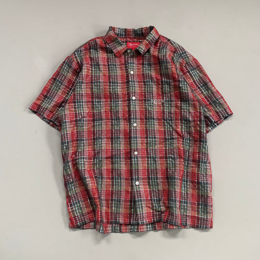 Large Supreme Metallic Plaid Button Shirt
