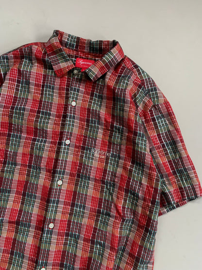 Large Supreme Metallic Plaid Button Shirt