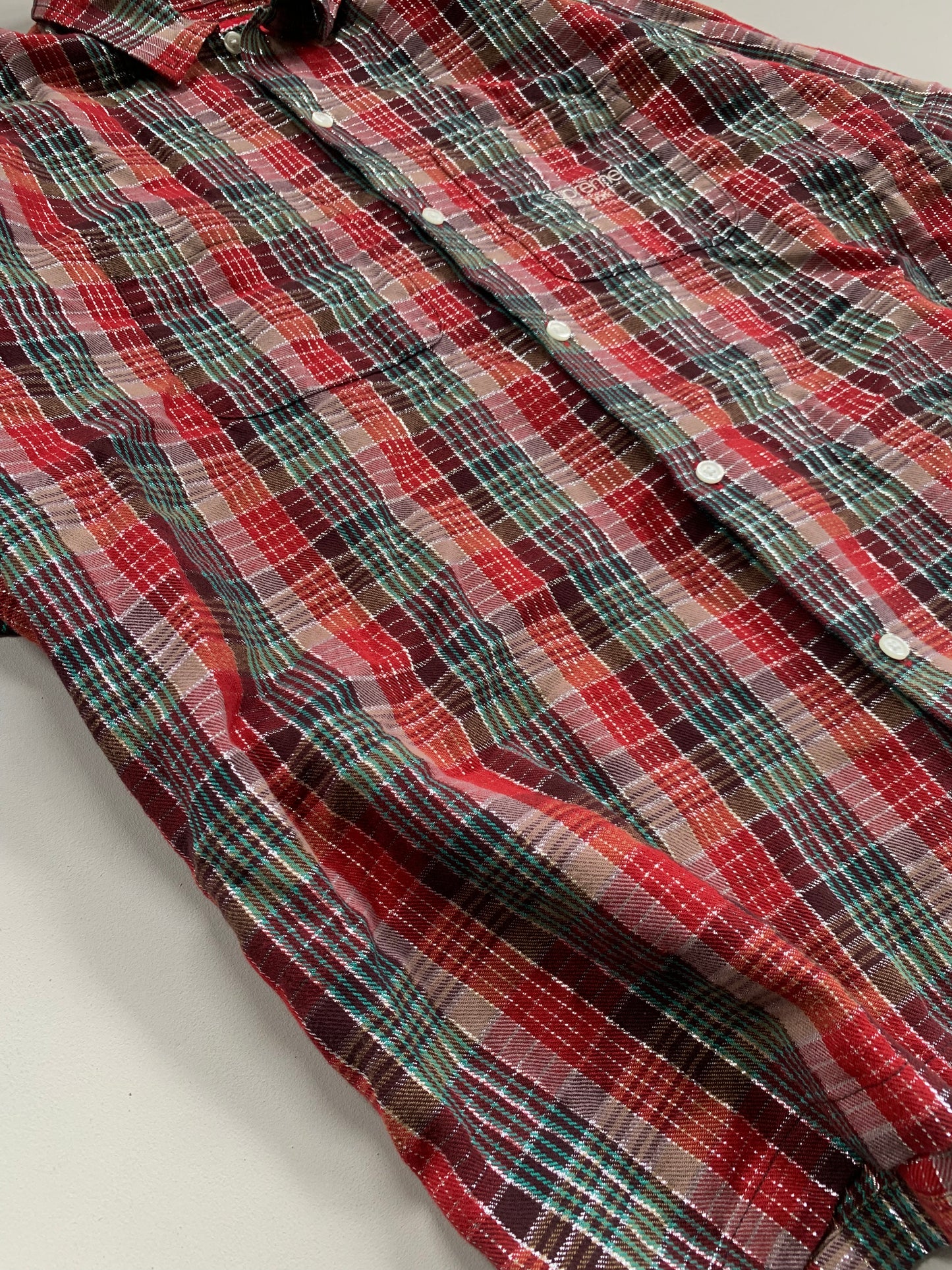 Large Supreme Metallic Plaid Button Shirt