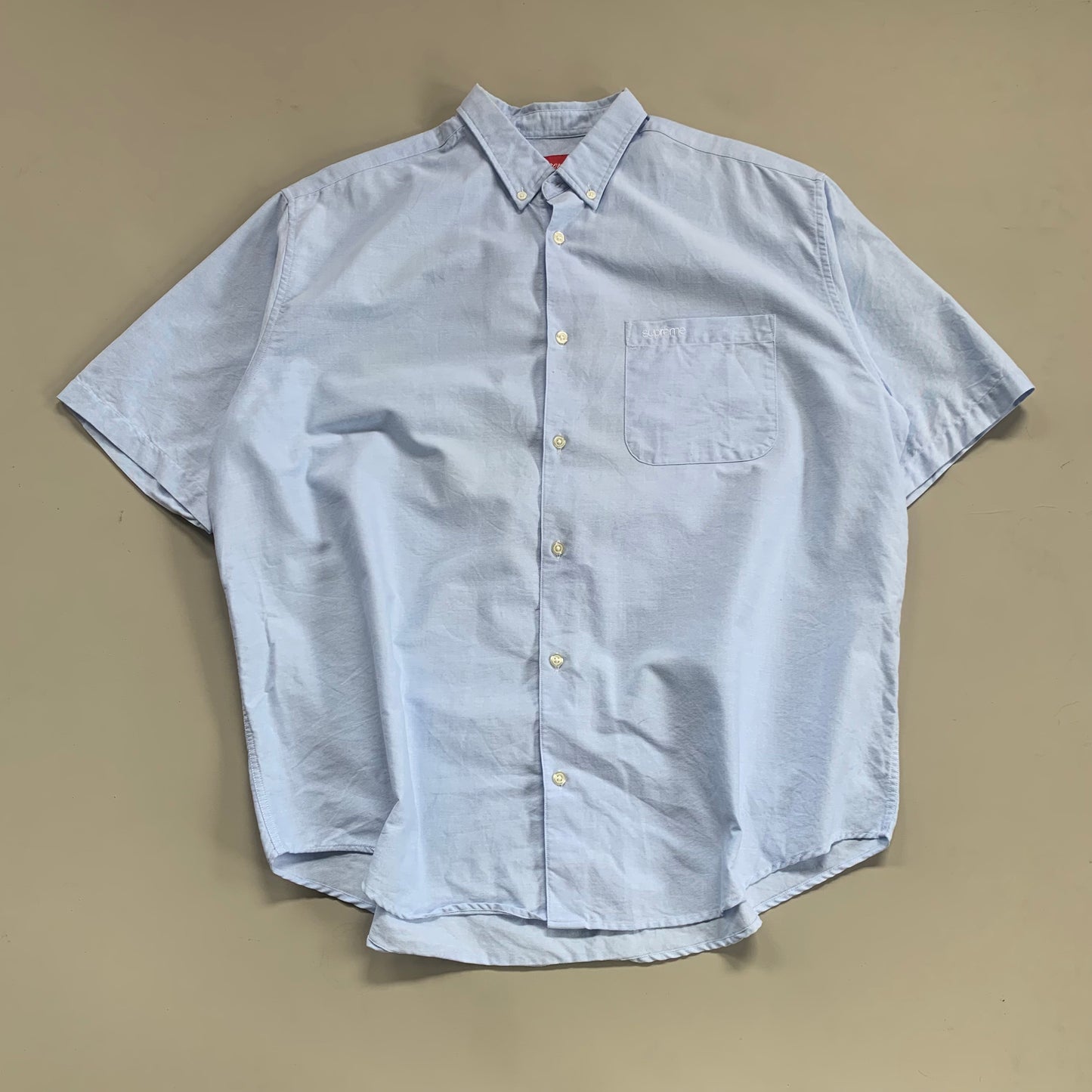 Large Supreme Blue Oxford Button Shirt