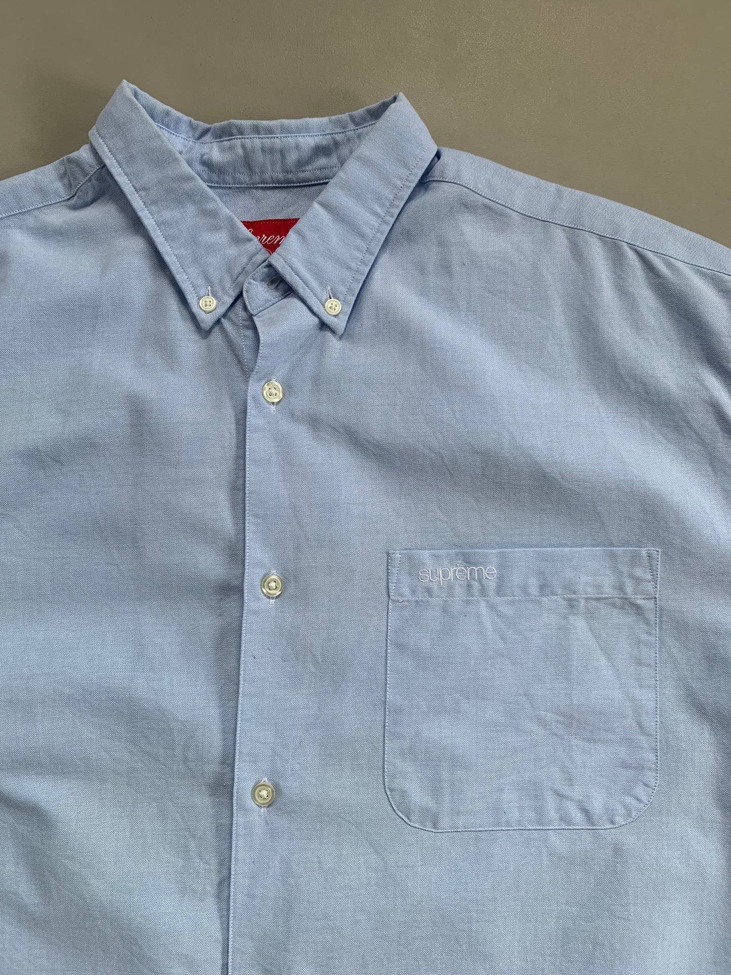 Large Supreme Blue Oxford Button Shirt