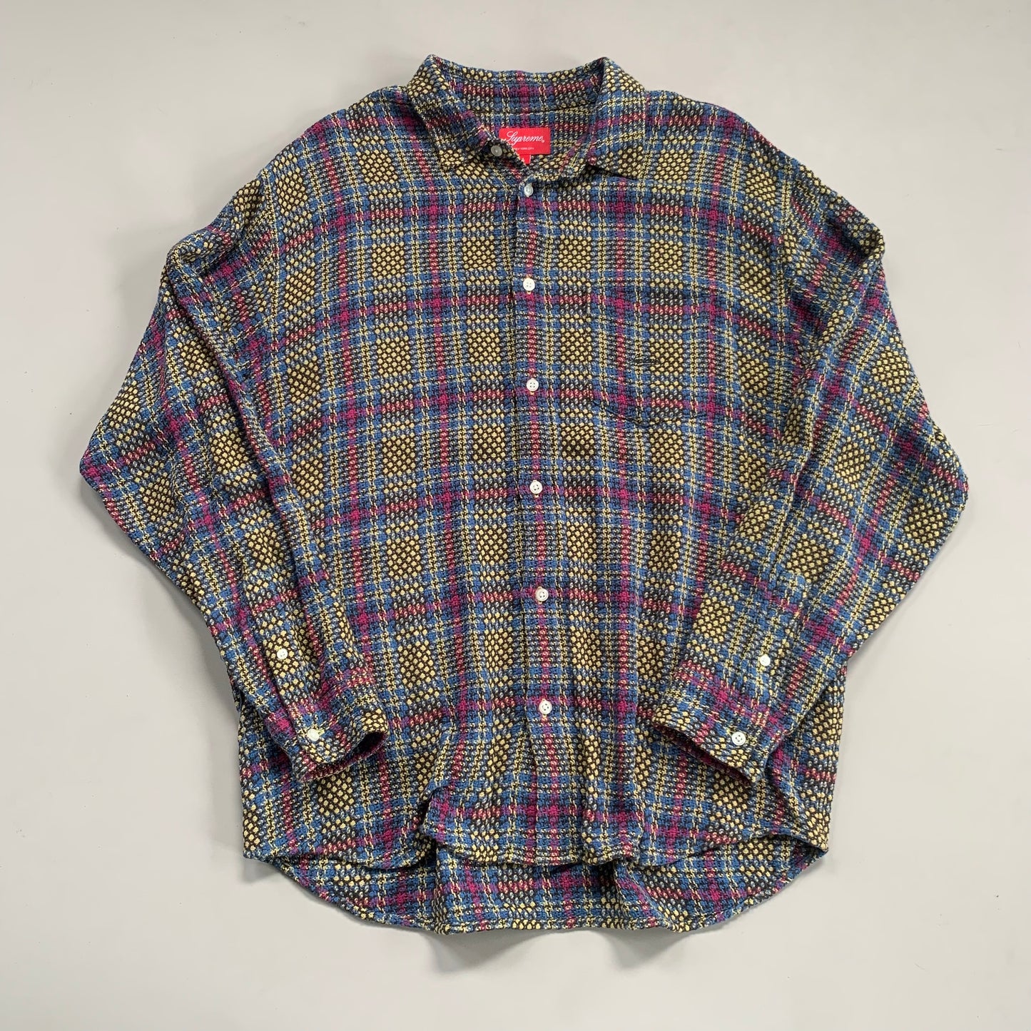 Large Supreme Weave Plaid Button Shirt