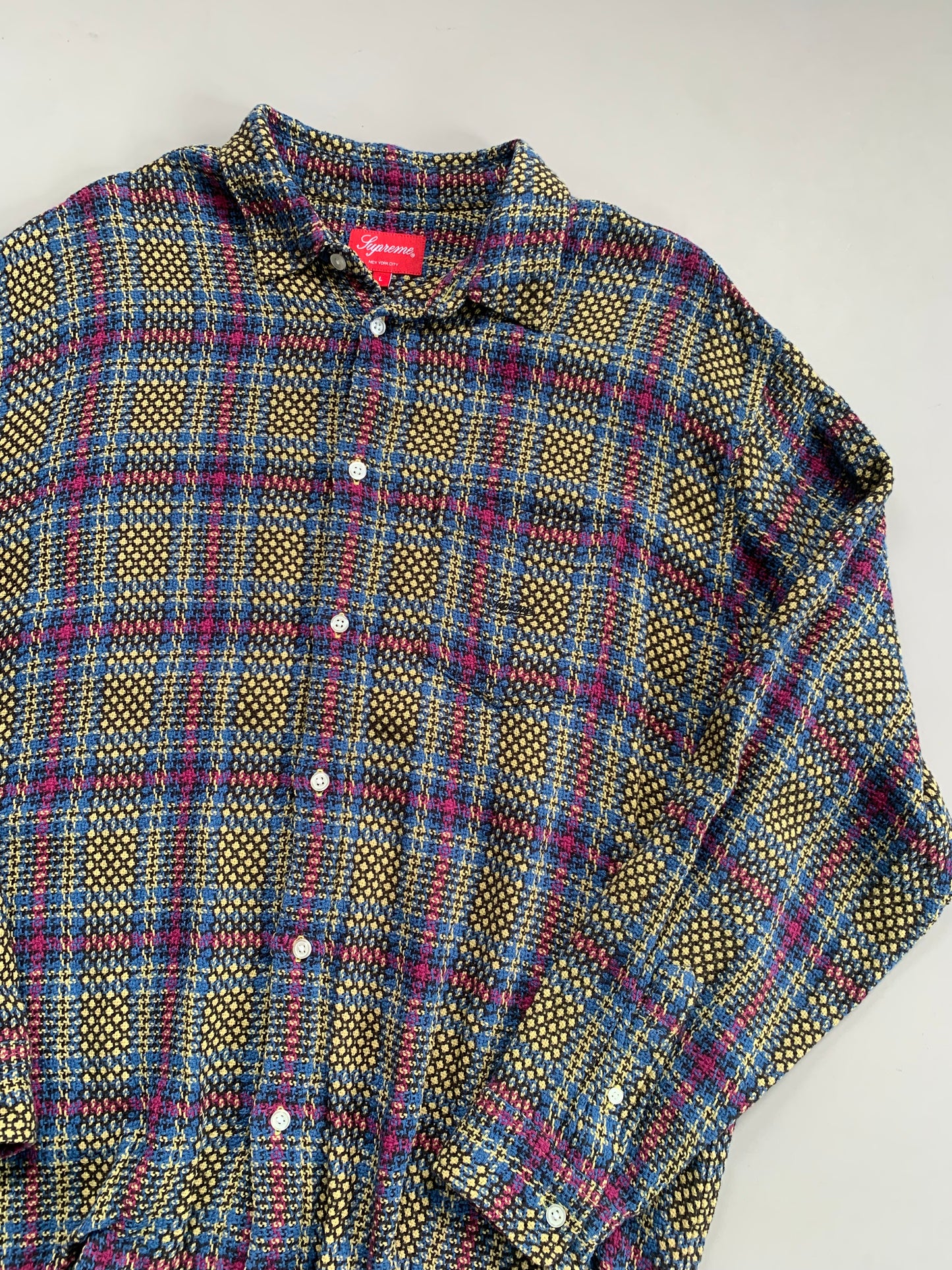 Large Supreme Weave Plaid Button Shirt