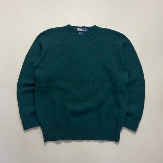 Early 2000s Polo Ralph Lauren Emerald Green Wool Sweater