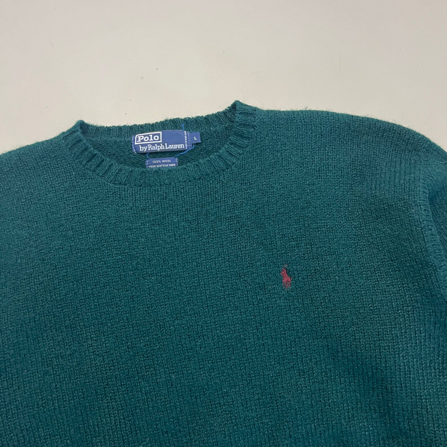 Early 2000s Polo Ralph Lauren Emerald Green Wool Sweater