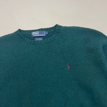 Early 2000s Polo Ralph Lauren Emerald Green Wool Sweater