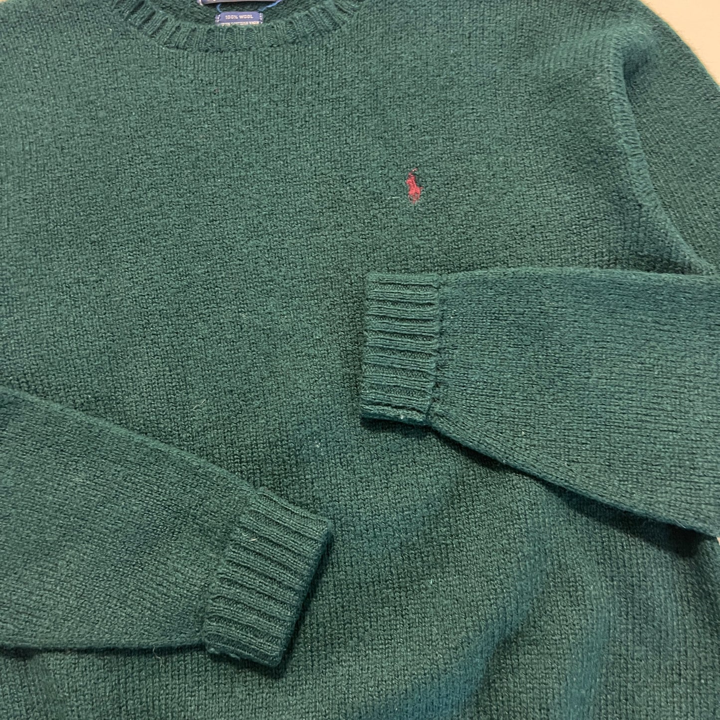 Early 2000s Polo Ralph Lauren Emerald Green Wool Sweater