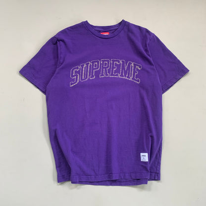 Large Supreme Purple Embroidered T-shirt