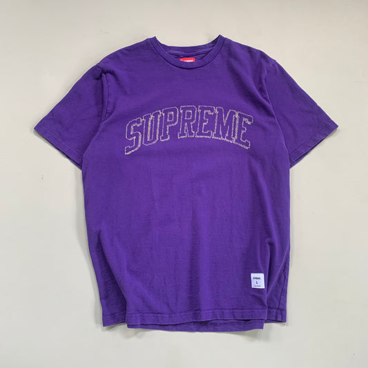 Large Supreme Purple Embroidered T-shirt
