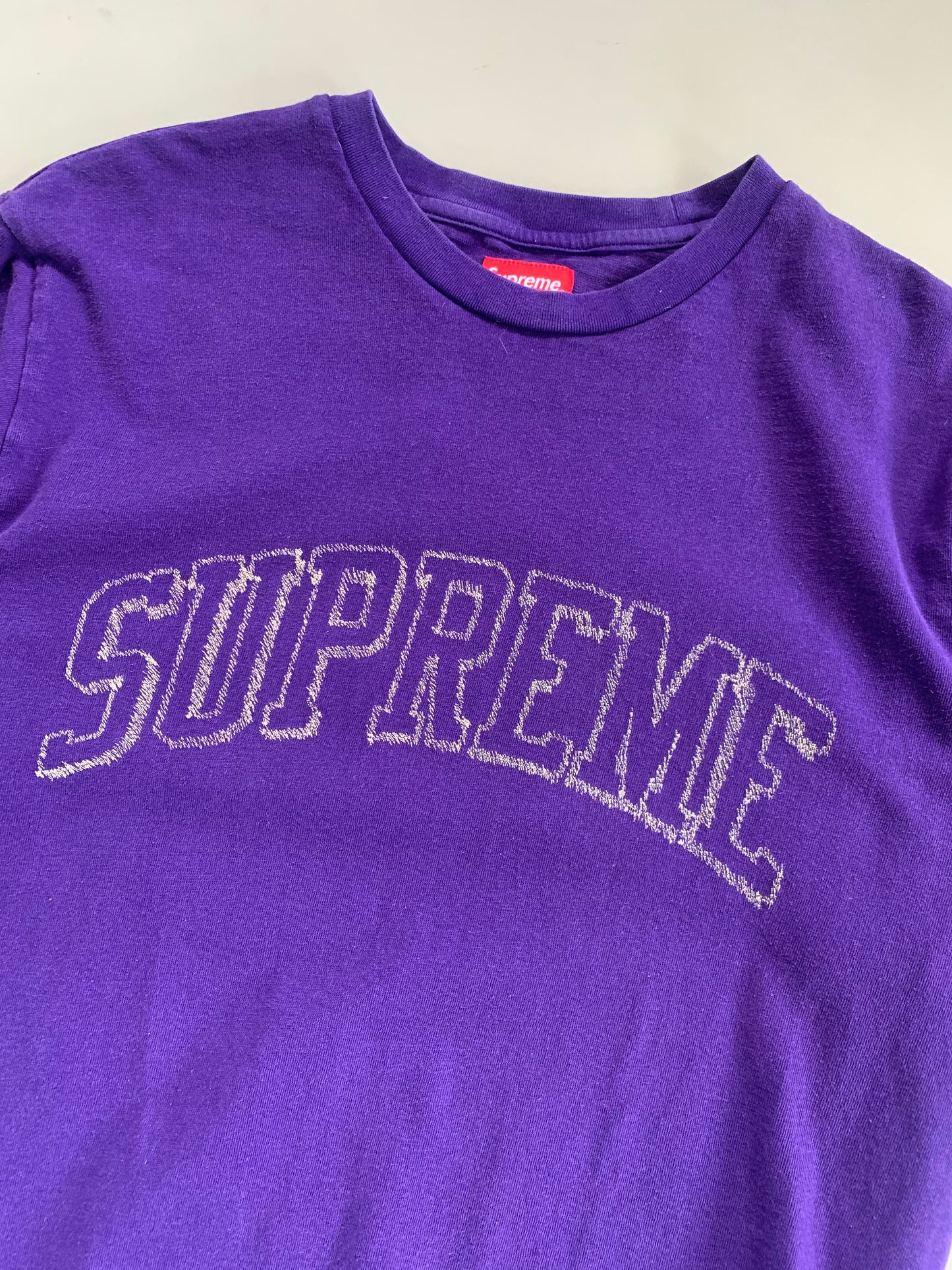 Large Supreme Purple Embroidered T-shirt