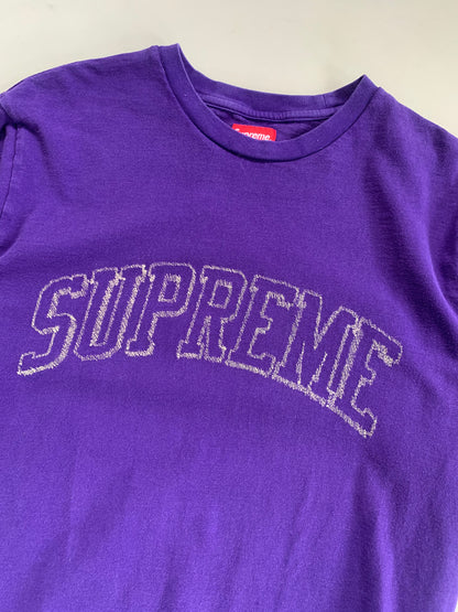 Large Supreme Purple Embroidered T-shirt