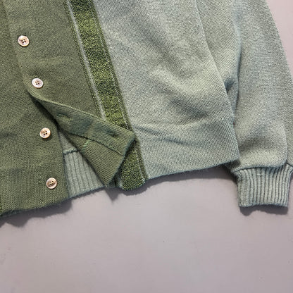 Vintage Sears Sportswear Green Striped Knit Cardigan