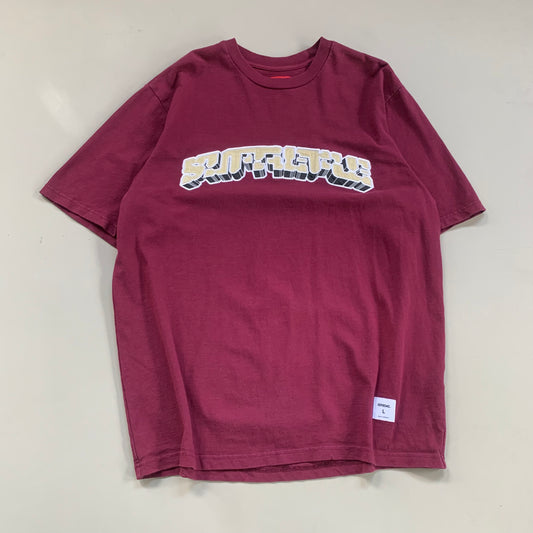 Large Maroon Supreme Block Arc T-shirt