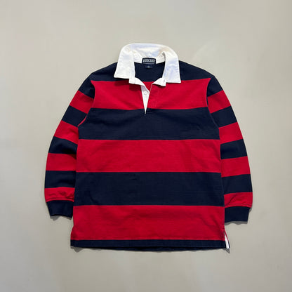 Lands’ End Red Navy Striped Rugby Shirt