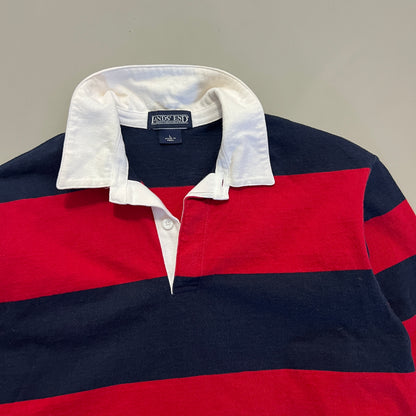 Lands’ End Red Navy Striped Rugby Shirt