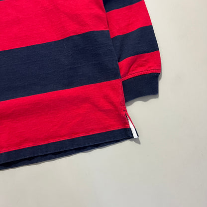 Lands’ End Red Navy Striped Rugby Shirt