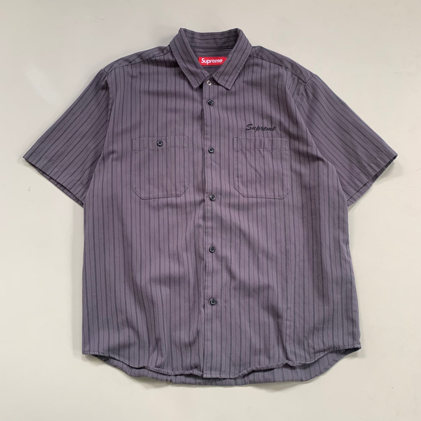 Large Supreme AOI Eyes Work Button Shirt