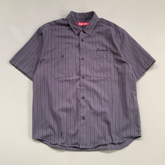 Large Supreme AOI Eyes Work Button Shirt