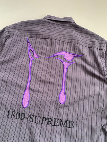 Large Supreme AOI Eyes Work Button Shirt