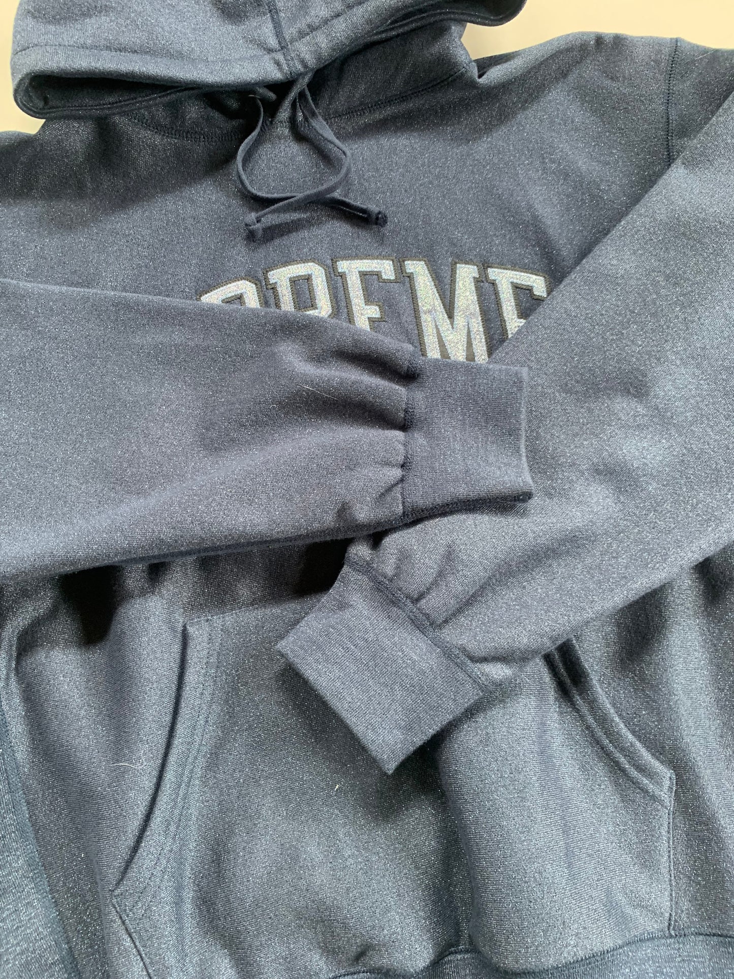 Large Navy Supreme Metallic Arc Sweatshirt
