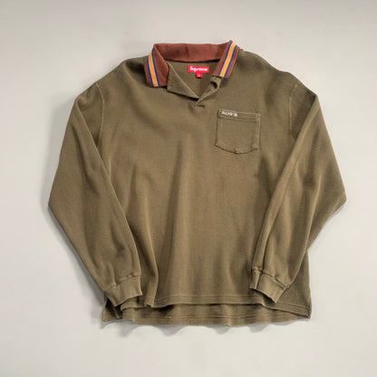 Large Olive Supreme Thermal Collared Shirt