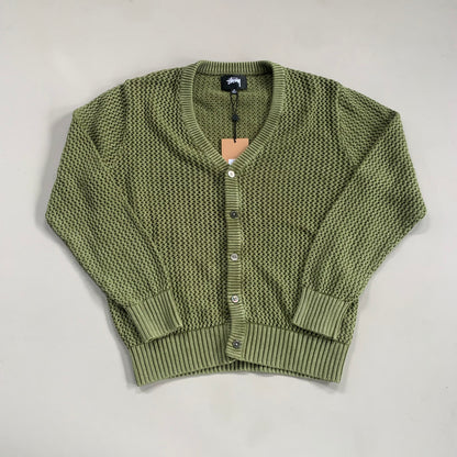 Medium Stussy Olive Loose Gauge Cardigan