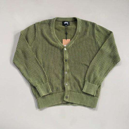 Medium Stussy Olive Loose Gauge Cardigan
