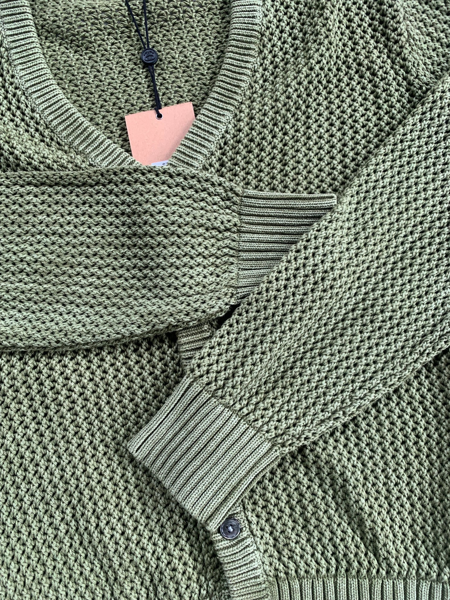 Medium Stussy Olive Loose Gauge Cardigan