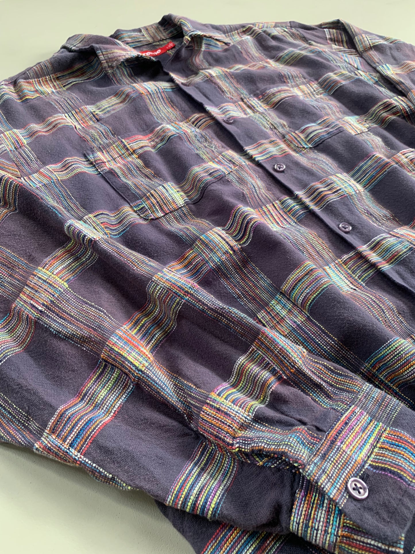 Large Supreme Purple Woven Plaid Button Shirt