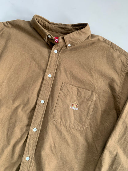 Large Supreme Brown Oxford Button Shirt