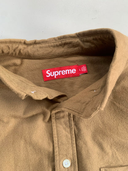 Large Supreme Brown Oxford Button Shirt