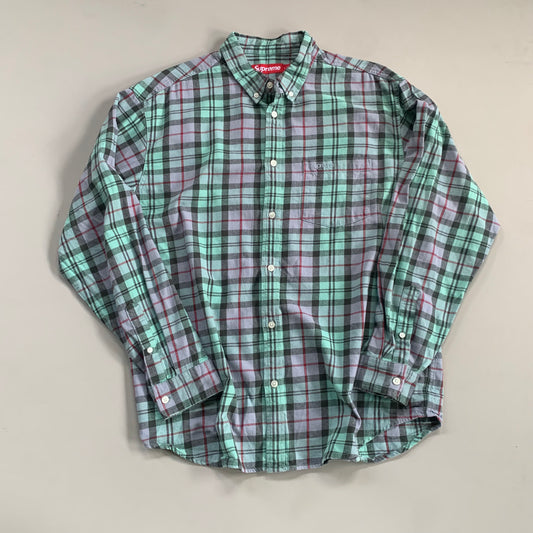 Large Supreme Plaid Button Shirt