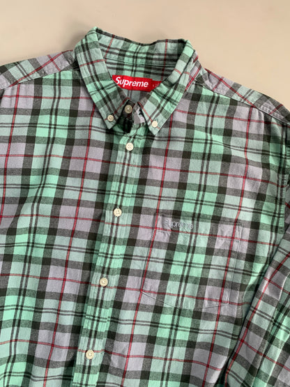 Large Supreme Plaid Button Shirt