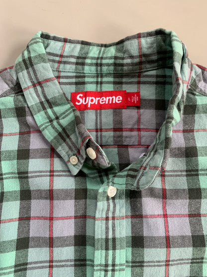 Large Supreme Plaid Button Shirt