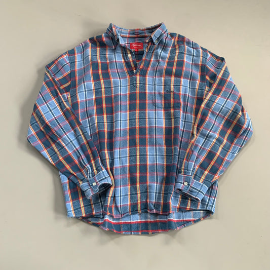 Large Supreme Teal Plaid Button Shirt