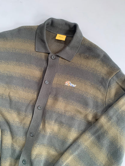 Large Olive Dime Haze Knit Cardigan