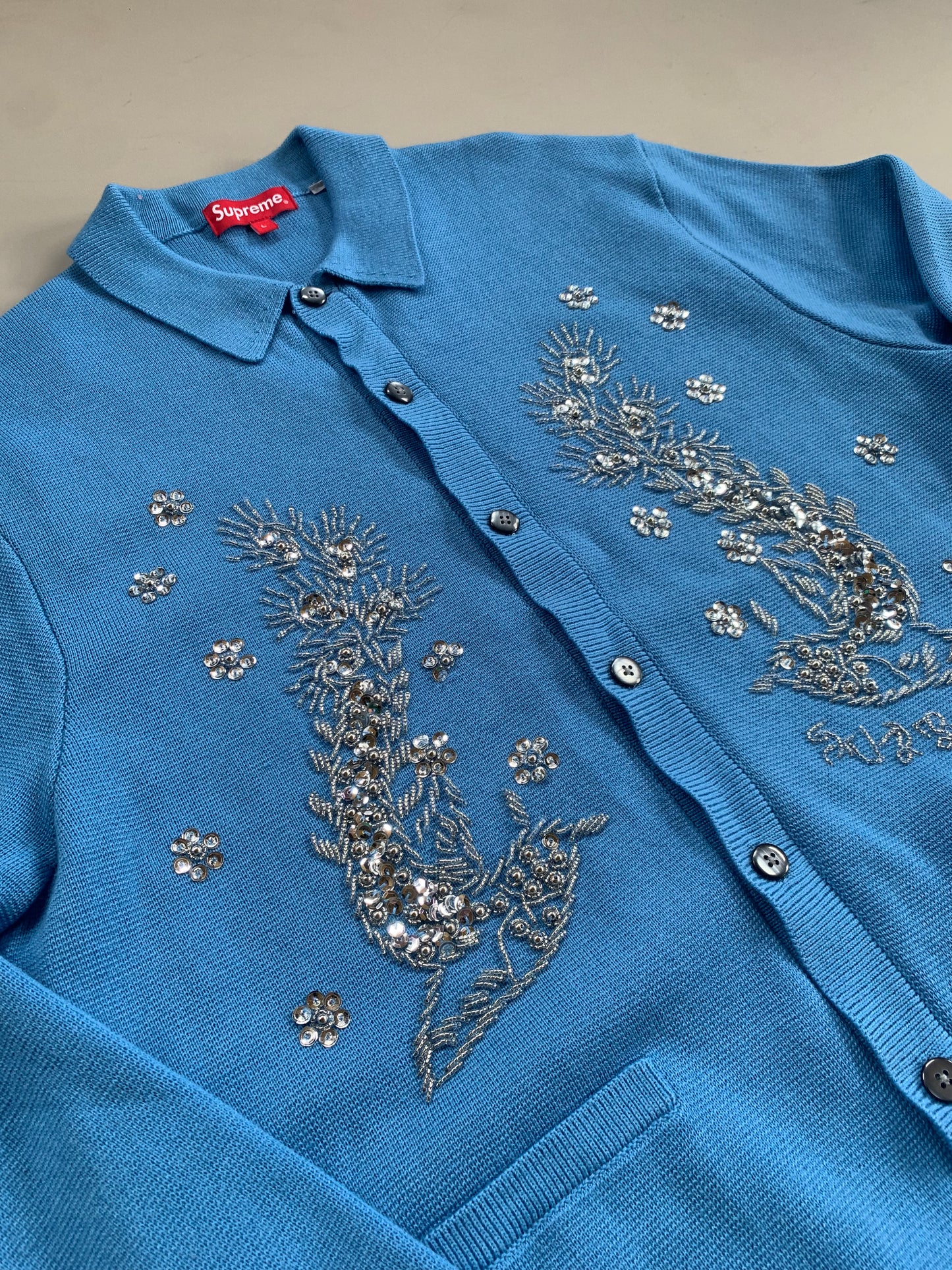 Large Supreme Beaded Applique Cardigan