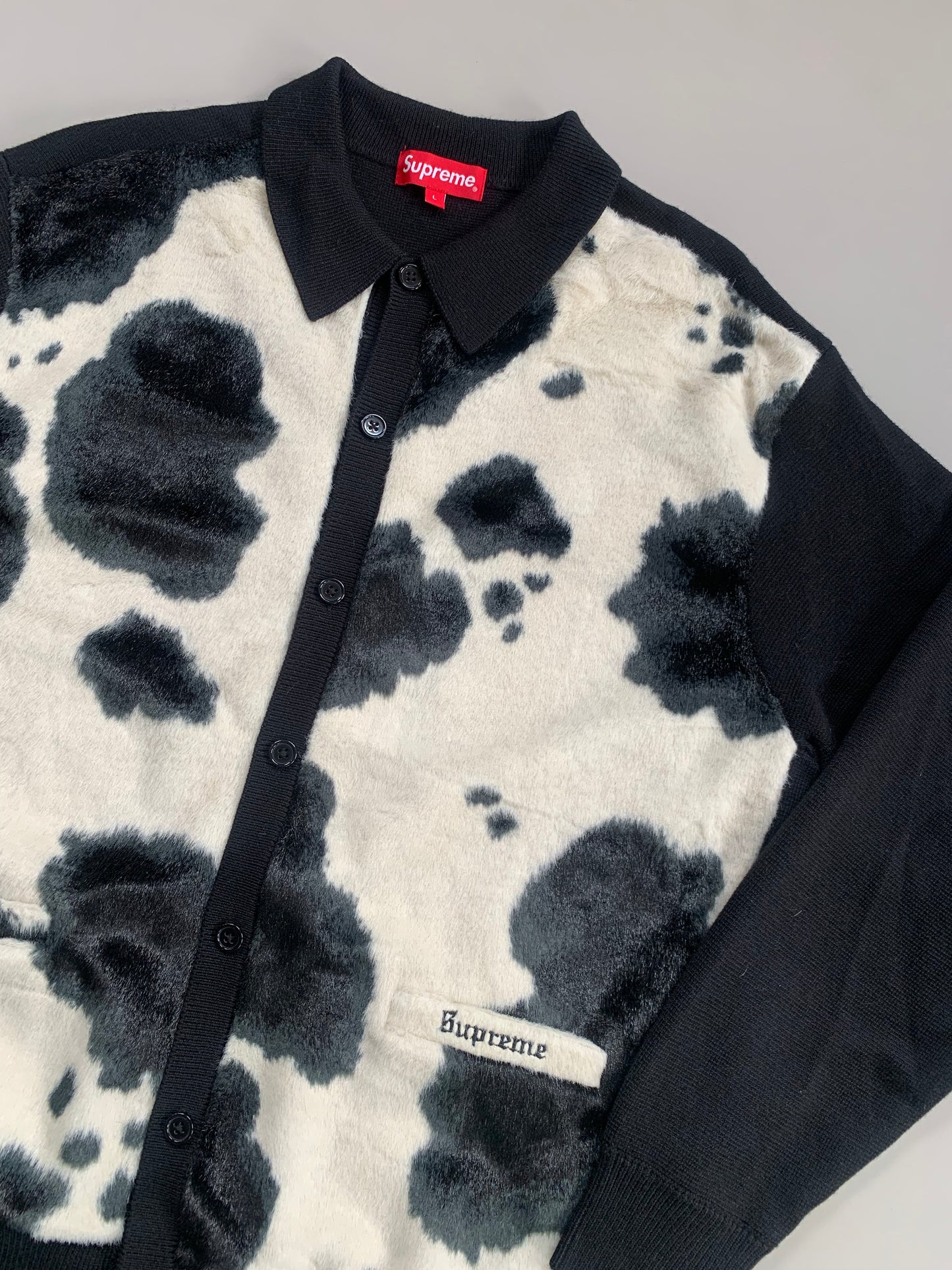 Large Supreme Cow Print Cardigan