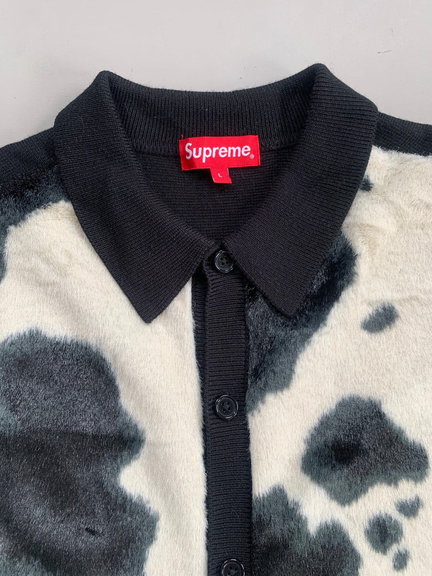 Large Supreme Cow Print Cardigan