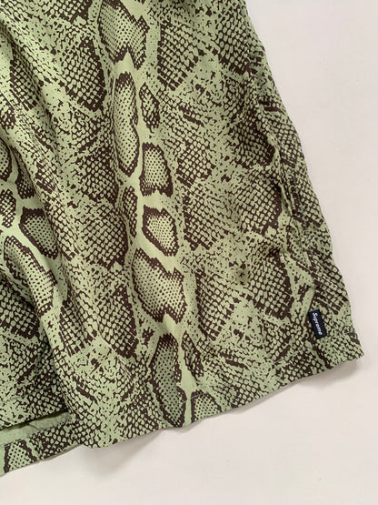 Large Supreme Olive Snake Print Button Shirt